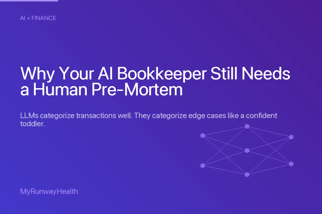AI finance visibility gap — a founder looks at a clear financial dashboard for the first time